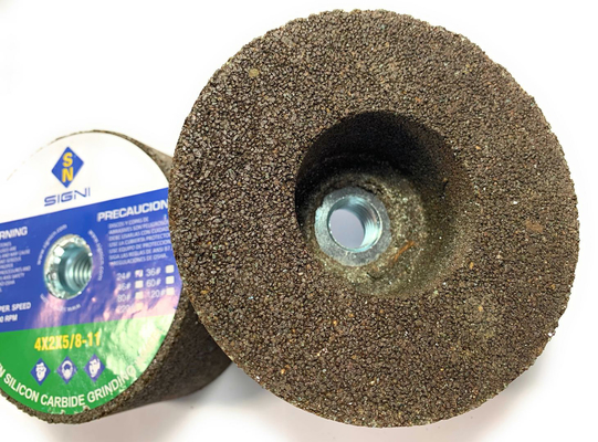Granit 4X2X5 / 8-11, 24Grit için 5 / 8-11 İplikli 4 İnç Aşındırıcı Yeşil Silisyum Karbür Taşlama Taşı