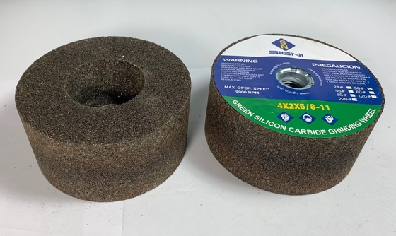 Granit 4X2X5 / 8-11, 36Grit için 5 / 8-11 İplikli 4 İnç Aşındırıcı Yeşil Silisyum Karbür Taşlama Taşı